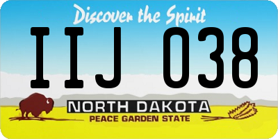 ND license plate IIJ038