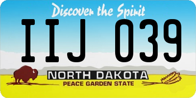 ND license plate IIJ039