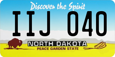 ND license plate IIJ040