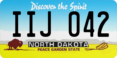 ND license plate IIJ042