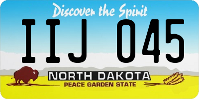 ND license plate IIJ045