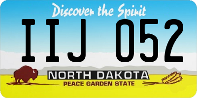 ND license plate IIJ052