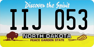 ND license plate IIJ053