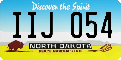 ND license plate IIJ054