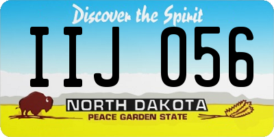 ND license plate IIJ056