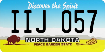 ND license plate IIJ057