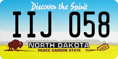 ND license plate IIJ058