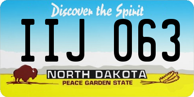 ND license plate IIJ063