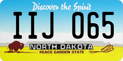 ND license plate IIJ065