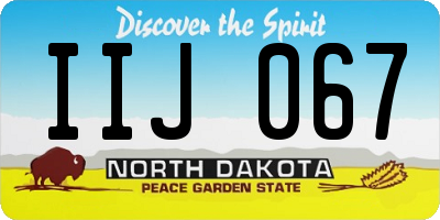ND license plate IIJ067