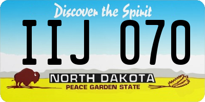 ND license plate IIJ070