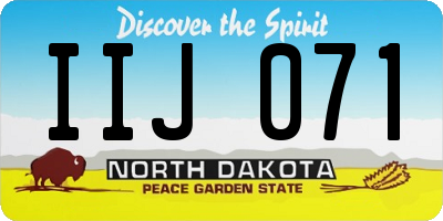 ND license plate IIJ071
