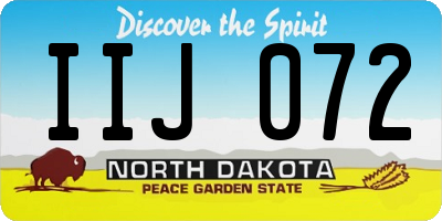 ND license plate IIJ072