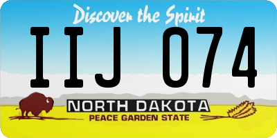ND license plate IIJ074