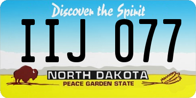 ND license plate IIJ077