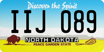 ND license plate IIJ089