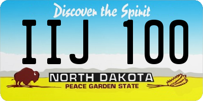 ND license plate IIJ100
