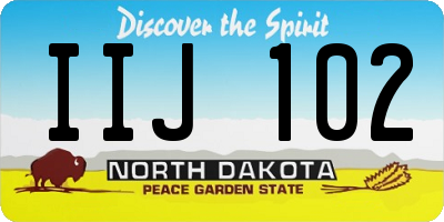 ND license plate IIJ102