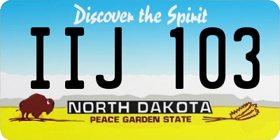 ND license plate IIJ103
