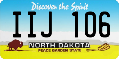ND license plate IIJ106