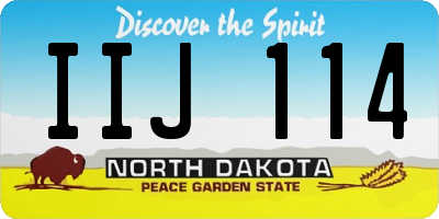 ND license plate IIJ114