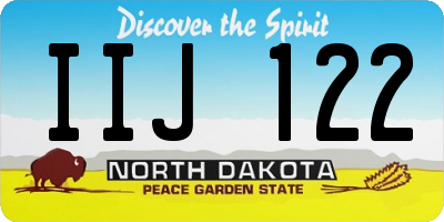 ND license plate IIJ122