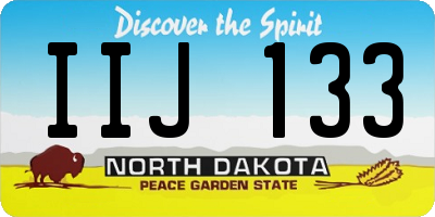 ND license plate IIJ133
