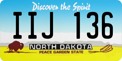ND license plate IIJ136