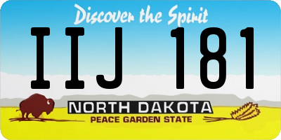 ND license plate IIJ181