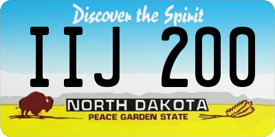 ND license plate IIJ200