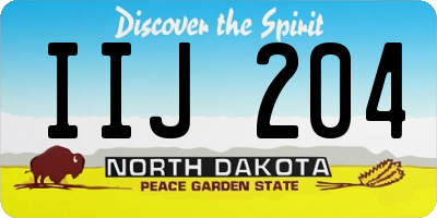 ND license plate IIJ204