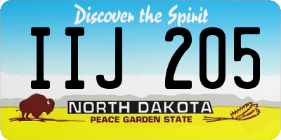 ND license plate IIJ205