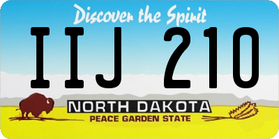 ND license plate IIJ210