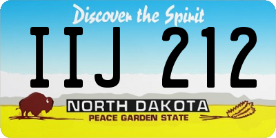 ND license plate IIJ212