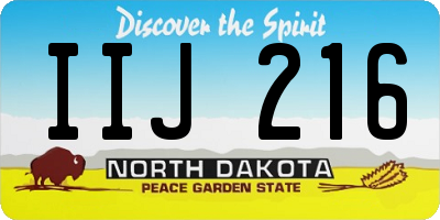 ND license plate IIJ216