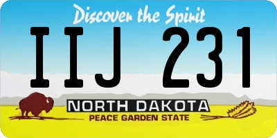 ND license plate IIJ231