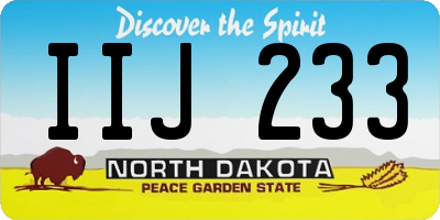 ND license plate IIJ233