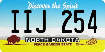 ND license plate IIJ254