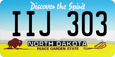 ND license plate IIJ303
