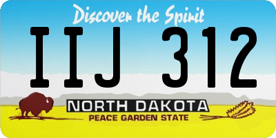 ND license plate IIJ312