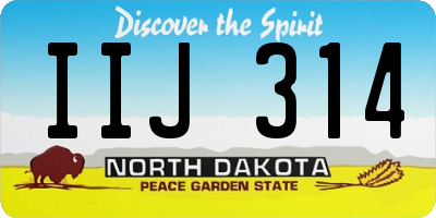 ND license plate IIJ314