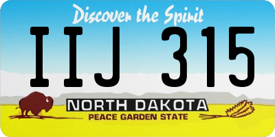 ND license plate IIJ315