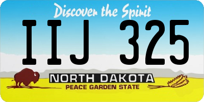 ND license plate IIJ325