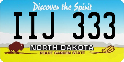 ND license plate IIJ333