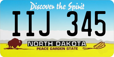 ND license plate IIJ345