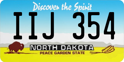ND license plate IIJ354