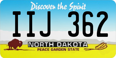 ND license plate IIJ362