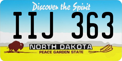 ND license plate IIJ363