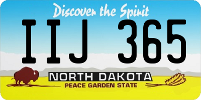 ND license plate IIJ365