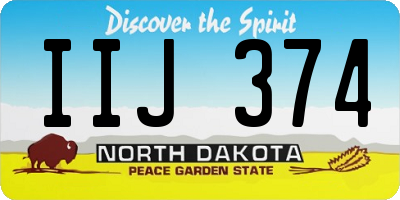 ND license plate IIJ374